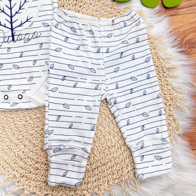  CONJ. DE MALHA 3 PEÇAS - Outono - Marinho e Off White
